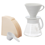 Conjunto de Dripper Cerâmico V60, Tamanho 02, Branco