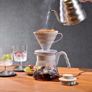 V60 Coffee Server Set, Tamanho 02, Cinzento Claro