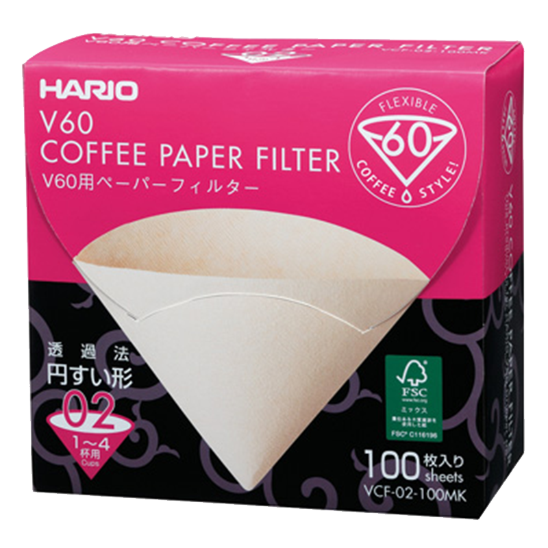 Filtro de Papel V60, Tamanho 02, 100 unidades, Natural (Caixa)