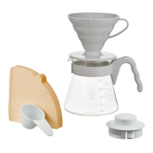 V60 Coffee Server Set, Tamanho 02, Cinzento Claro